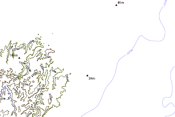 Shoreline around Cronulla