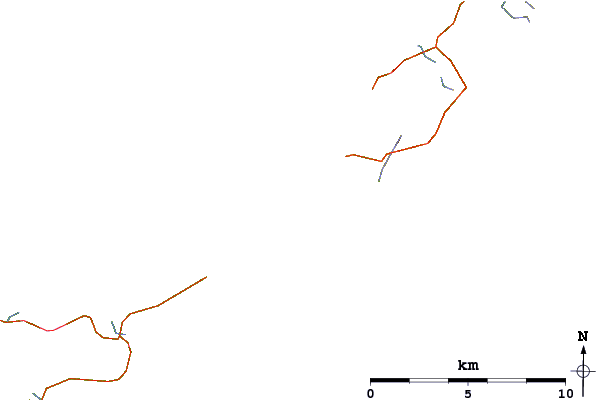 Roads and rivers around Crossapoll Bay (Coll)