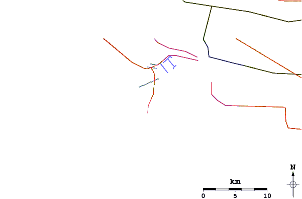 Roads and rivers around Crushers