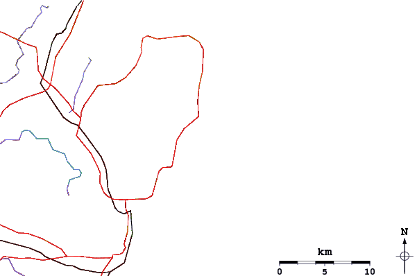 Roads and rivers around Curl Curl Point