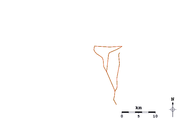 Roads and rivers around Curral Joul