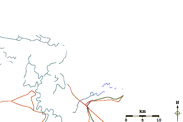 Roads and rivers around Curvao