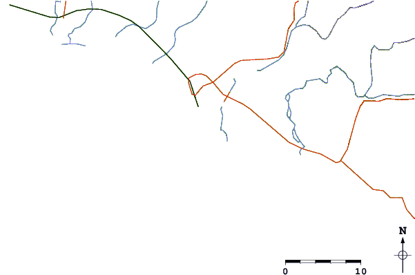 Roads and rivers around Cutters Right