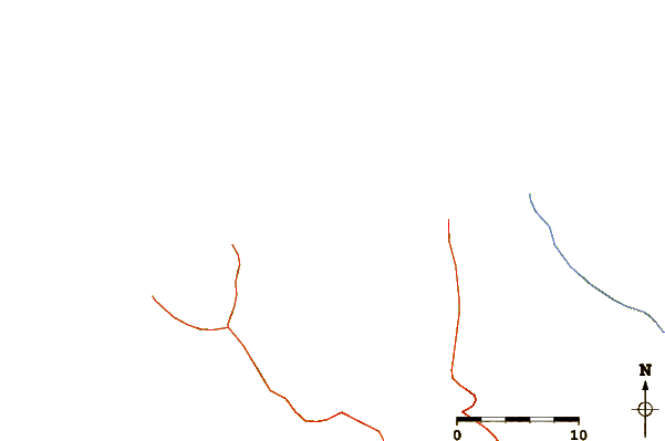 Roads and rivers around Cuyagua
