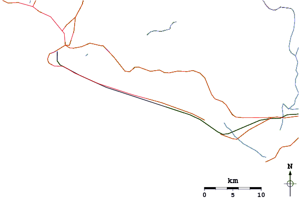Roads and rivers around Cuyutlan