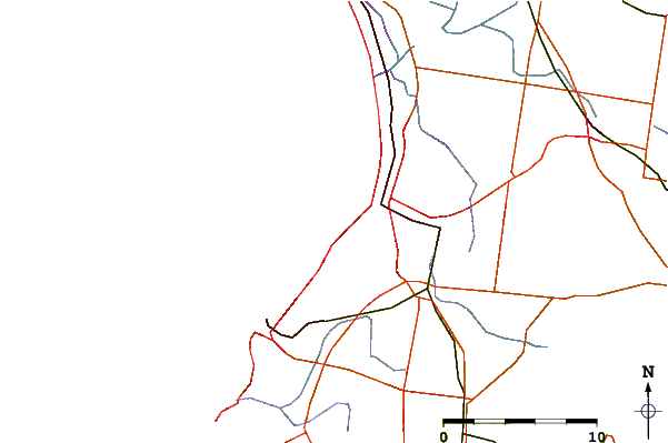 Roads and rivers around D Bay
