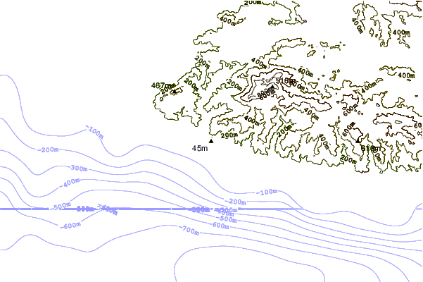 Shoreline around Deadman's