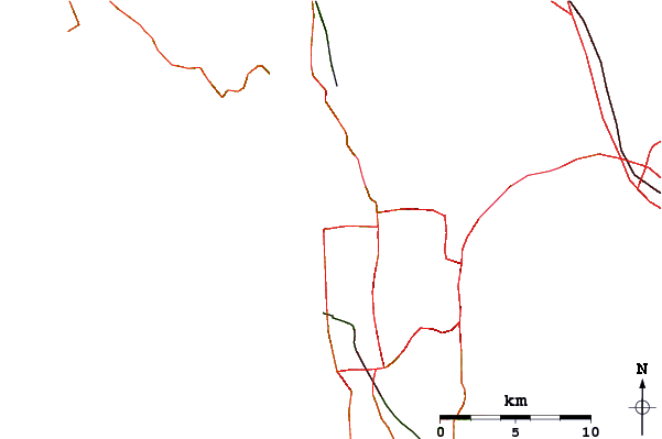Roads and rivers around Deadman's