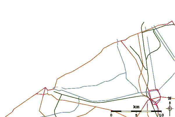 Roads and rivers around Den Haan