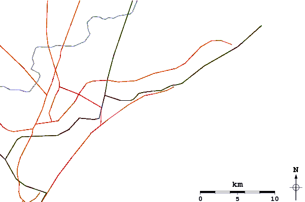 Roads and rivers around Deveraux Beach
