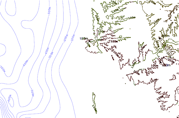 Shoreline around Diamond Street