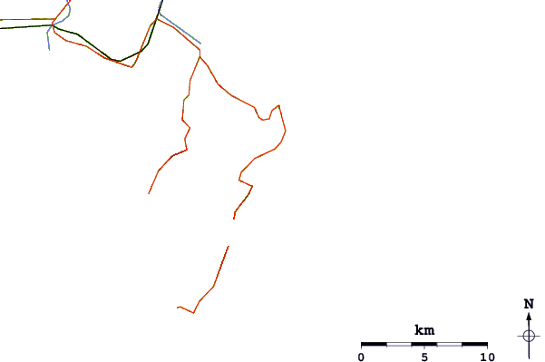Roads and rivers around Diners Beach
