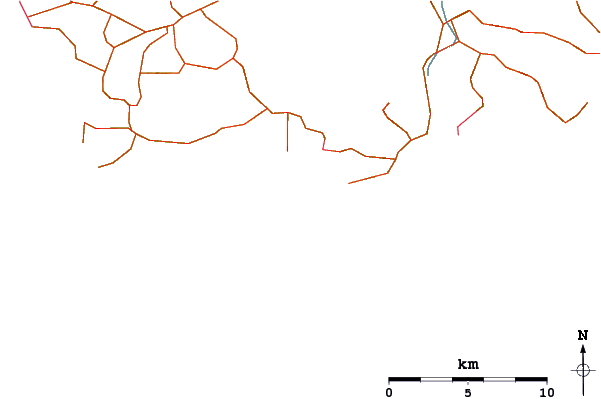 Roads and rivers around Dinner Plates