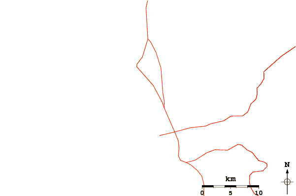 Roads and rivers around Disappearing Sands
