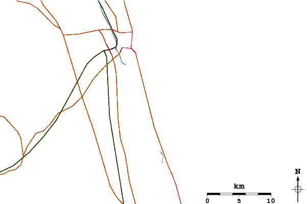 Roads and rivers around Dondanville Road