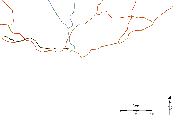Roads and rivers around Dondra