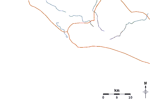 Roads and rivers around Drakes Bay