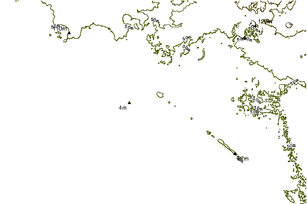 Shoreline around Dredges