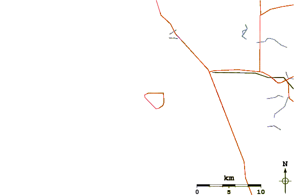 Roads and rivers around Drummond Point