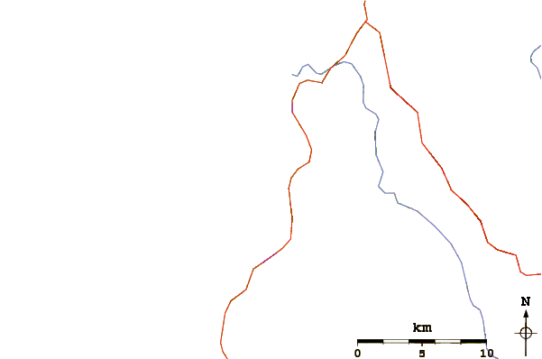 Roads and rivers around Dry Lagoon