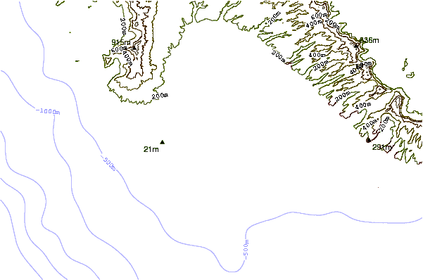 Shoreline around Duds Reef