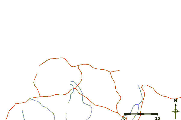 Roads and rivers around Dunas de Taroa