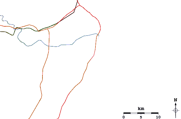 Roads and rivers around Dunas de Ule