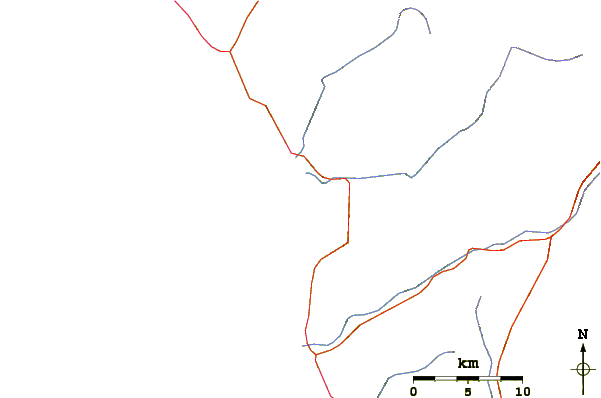Roads and rivers around El Camotal