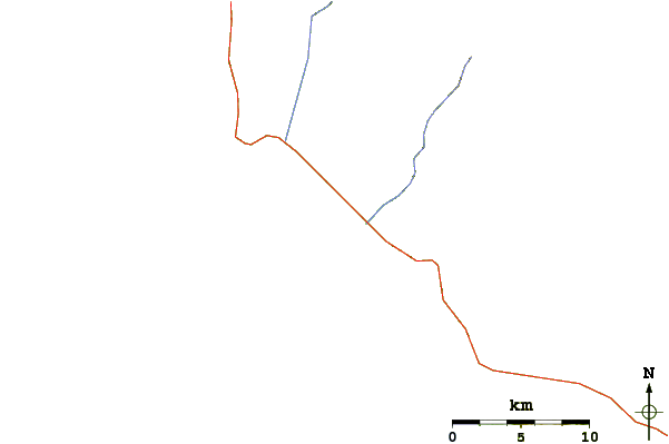 Roads and rivers around El Cardon