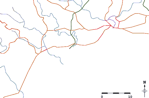 Roads and rivers around El Chinchorro (Red Beach)