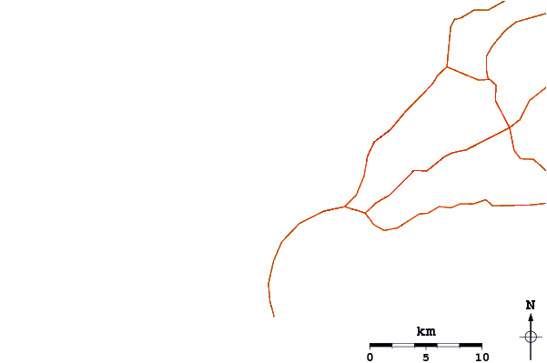 Roads and rivers around El Golfo