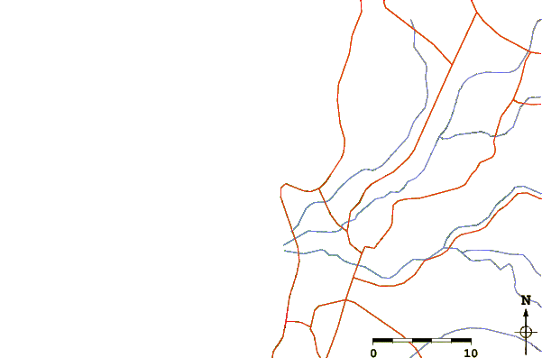 Roads and rivers around El Hueco
