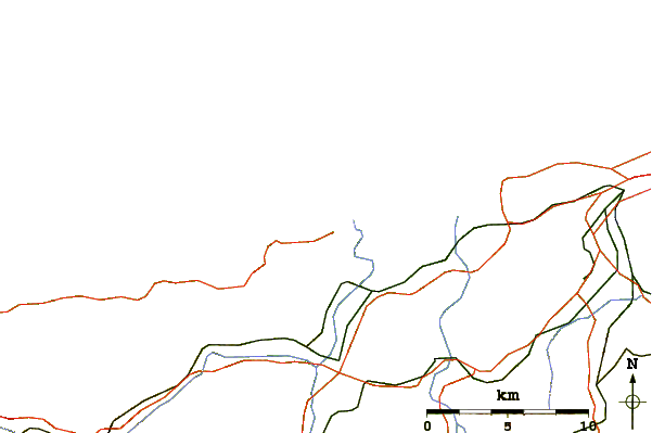 Roads and rivers around El Huerto