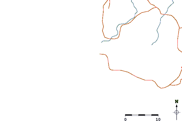 Roads and rivers around El Loco
