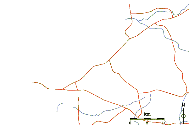 Roads and rivers around El Mansito