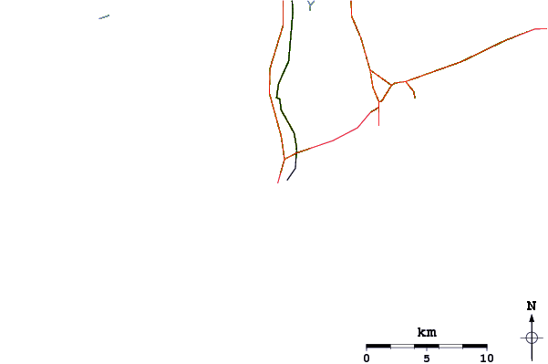 Roads and rivers around El Martillo