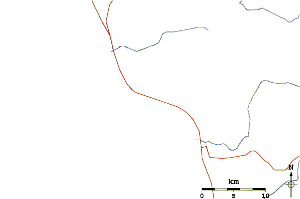 Roads and rivers around El Morro Point (K371/2)