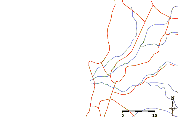 Roads and rivers around El Muelle