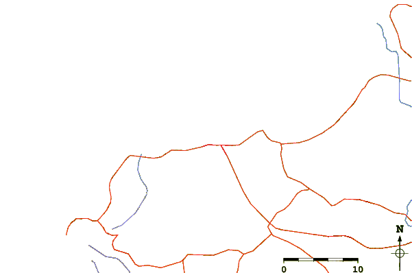 Roads and rivers around El Murcielago