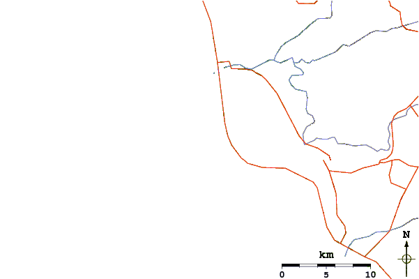 Roads and rivers around El Paso