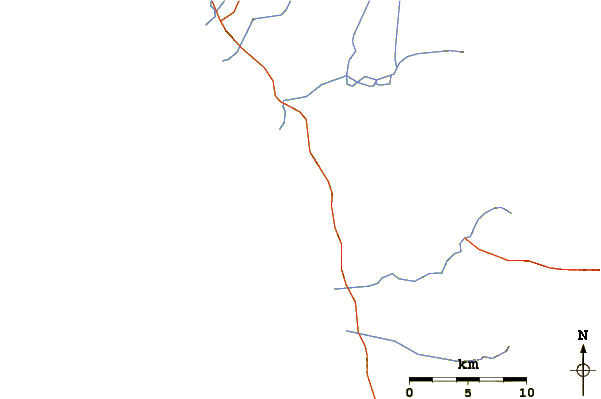 Roads and rivers around El Pescadero