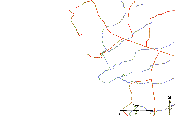 Roads and rivers around El Transito