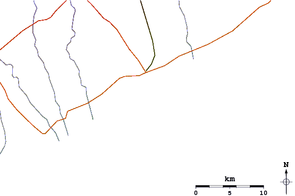 Roads and rivers around El Muelle