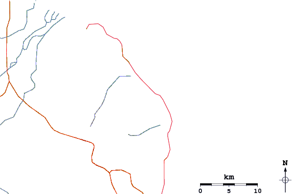 Roads and rivers around El Rincon