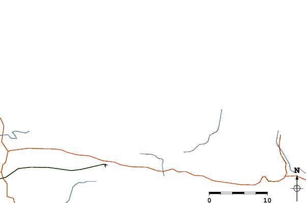 Roads and rivers around El Coson