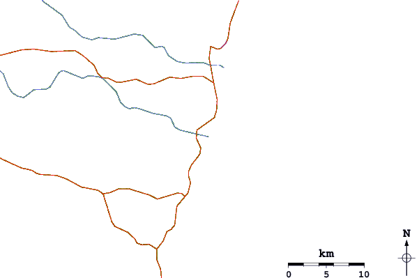 Roads and rivers around Elephant Rock
