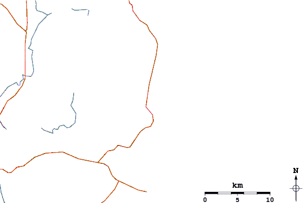 Roads and rivers around Elim