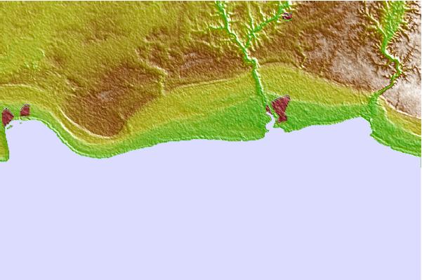 Surf spots located close to Embassy Beach