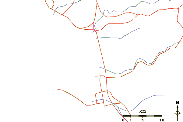 Roads and rivers around Ensenada Beaches