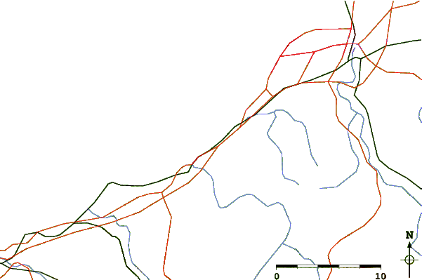 Roads and rivers around Erromardie